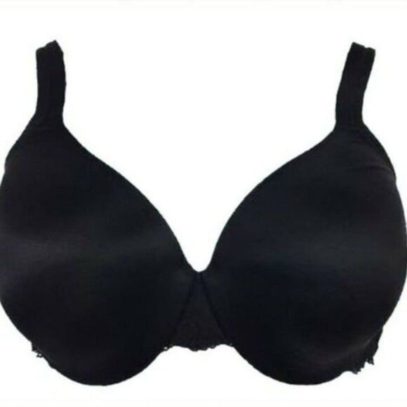 Cacique Lane Bryant Womens Bra Smooth Satin Full Coverage with Lace 42F Black - Picture 9 of 10